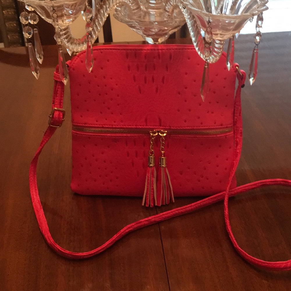 Pink cross body purse